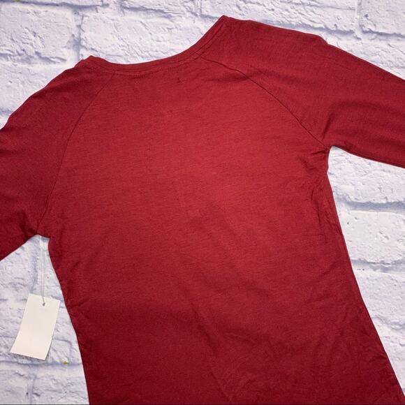 7 For All Mankind Raglan Sleeve Henley T-Shirt - Picture 6 of 7